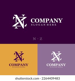 Alphabet NZ illustration monogram vector logo. Abstract Initial Letter NZ Logo. Geometric Line. Usable for Business, Healthcare, Medical and Nature Logos. Flat Template Element