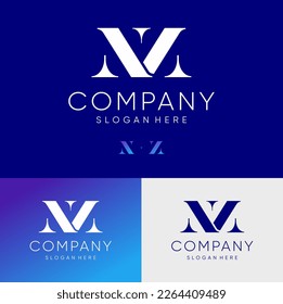 Logo del vector de monograma de ilustración Alphabet NZ. Resumen De La Letra Inicial Con Logo NZ. Línea geométrica. Usable para logotipos empresariales, sanitarios, médicos y naturales. Elemento de plantilla plana