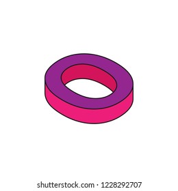 alphabet O, 3D colored isometric icon. Element of 3d words and symbols icon for mobile concept and web apps. Isometric alphabet O, 3D icon can be used for web and mobile