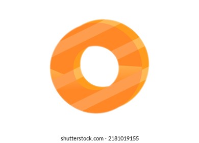 Alphabet O background with Orange ribbon on white .Poster or brochure template. Vector o illustration with orange crystal