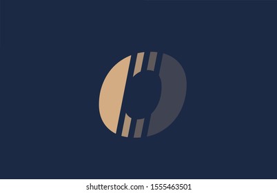 alphabet O blue letter brown logo icon for company and business design. Suitable as a logotype