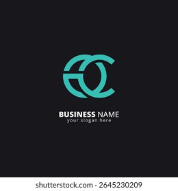 Logotipo com combinação de letras O e C do alfabeto, símbolo empresarial elegante.