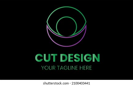 Alphabet o cut shape abstract monogram vector logo template