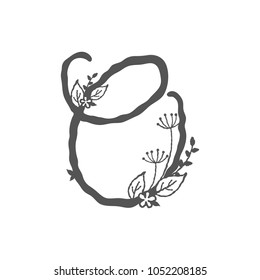 Alphabet 'O'. Dainty floral spring mogoram design for your various design purposes.