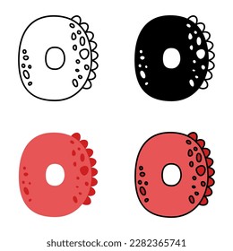 Alphabet O in flat style isolated