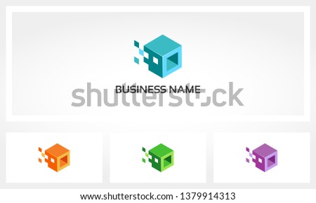Alphabet O Letter Block Pixel Cube Logo