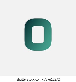 alphabet " o " letter with gradient effect 
