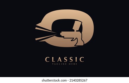 Alphabet O letter text or car paint abstract monogram vector logo template