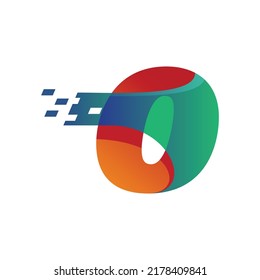 Alphabet O logo design vector template illustration with technology