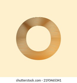 Alphabet O auf Maschendesign-Premium-Vektorgrafik