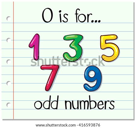 Alphabet  O is for odd numbers illustration