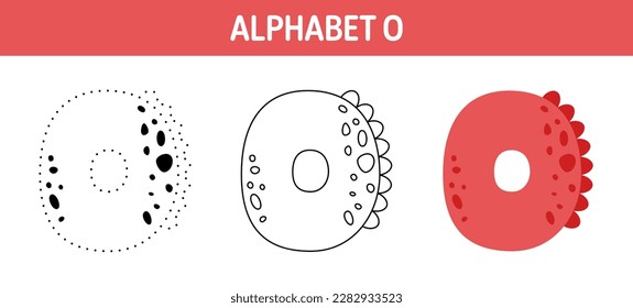 Alphabet O tracing and coloring worksheet for kids