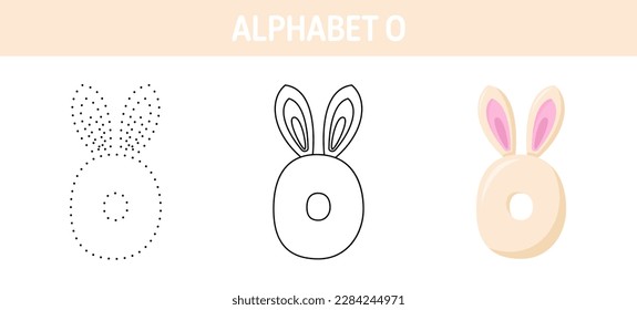 Alphabet O tracing and coloring worksheet for kids