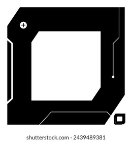 Alphabet O Vector im Future Style, Cyber, Futuristisch in Schwarz Icon Bold Fonts