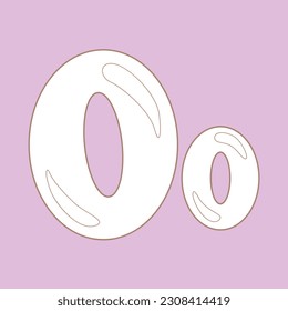 Alphabet O For Vocabulary School Student Lesson Digital Stamp Outline