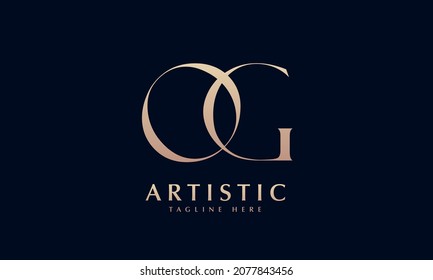 Alphabet OG or GO illustration monogram vector logo template