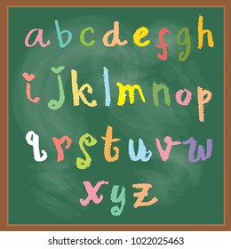 alphabet on blackboard