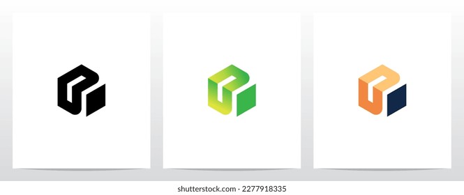 Alphabet On Block Cube Letter Logo Design D