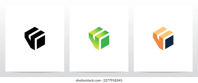 Alphabet On Block Cube Letter Logo Design V