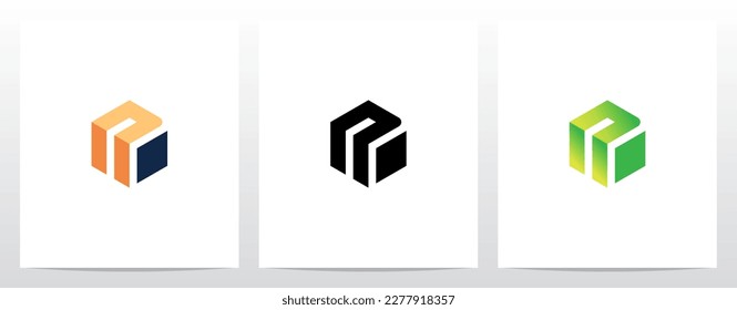 Diseño de logotipo de letras de cubo en bloque N