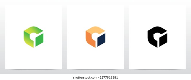 Alphabet On Block Cube Letter Logo Design C