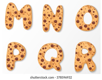 Alphabet on cookies design 