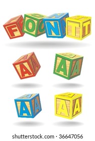 alphabet on a cubes. a.