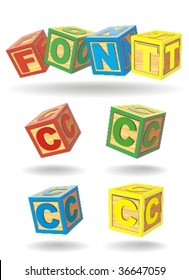 alphabet on a cubes. c.