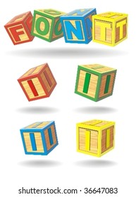 alphabet on a cubes. i.