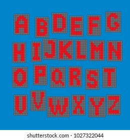 Alphabet on the electronic dial. Vector