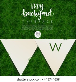 Alphabet On Grass Background : Vector Illustration