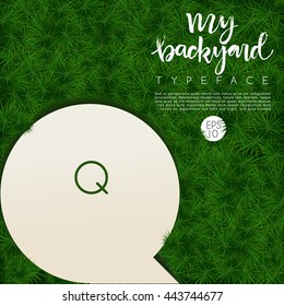Alphabet On Grass Background : Vector Illustration