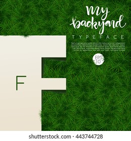 Alphabet On Grass Background : Vector Illustration