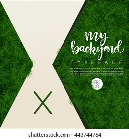 Alphabet On Grass Background : Vector Illustration