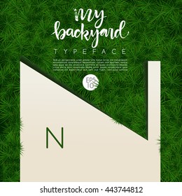 Alphabet On Grass Background : Vector Illustration