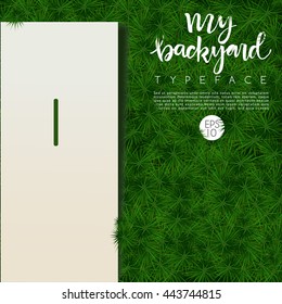 Alphabet On Grass Background : Vector Illustration