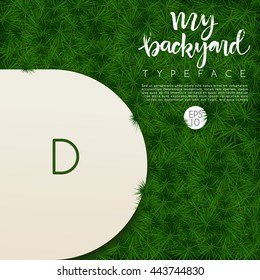 Alphabet On Grass Background : Vector Illustration