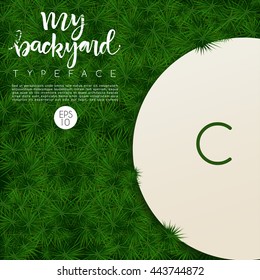 Alphabet On Grass Background : Vector Illustration