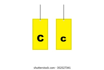 Alphabet On Yellow Label