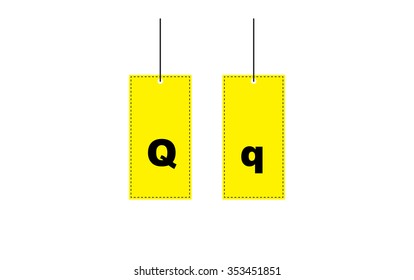 Alphabet On Yellow Label