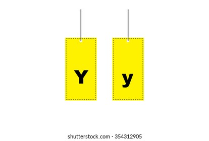 Alphabet On Yellow Label