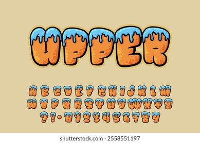  Alphabet Orange Top Melt Blue Graffiti vector Letters