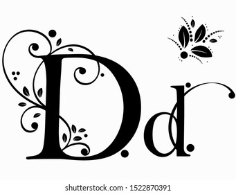 Alphabet Ornaments Vintage Letter D Upper Stock Vector (Royalty Free ...