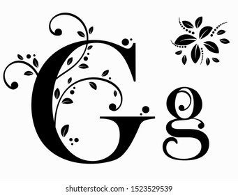 Alphabet Ornaments Vintage Letter G Upper Stock Vector (Royalty Free ...