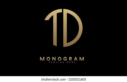 Alfabeto TO o OT ilustración monograma plantilla de logotipo vectorial en forma redonda