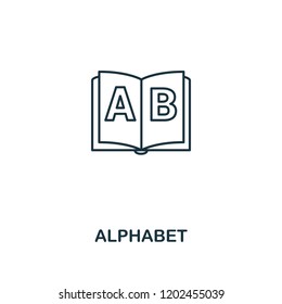 Alphabet outline icon. Creative design from school icon collection. Premium Alphabet outline icon. For web design and printing.