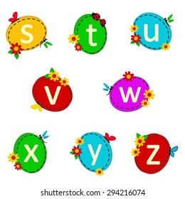 alphabet oval from S to Z