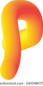 Alphabet P 3d design by illastation
