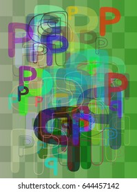 Alphabet P art pattern
