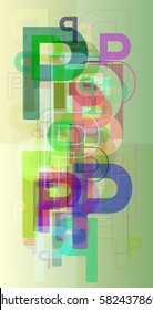 Alphabet P background vector